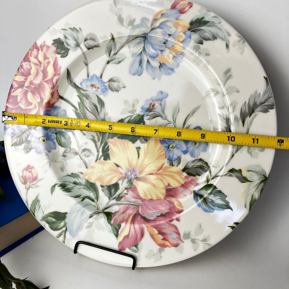 Oscar de la Renta Dinner Plate English Tapestry LF005 12in Ivory Floral China - Picture 3 of 11